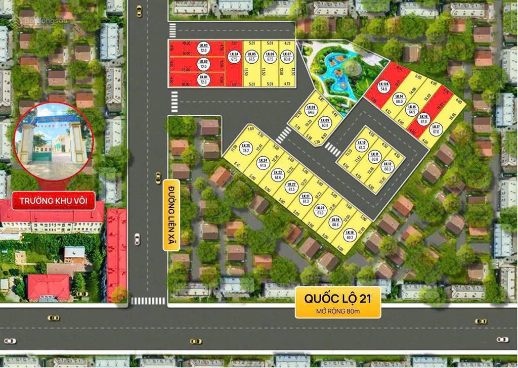 Siêu phẩm f0, lô 2 mặt thoáng 67.5m2 550 triệu, vị trí vàng thị trấn thanh hà, ba hàng đồi