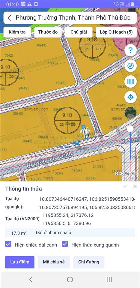 Bán lô đất mặt tiền đường nguyễn duy trinh gần kđt đông tăng long dt 117m ngang 5m giá 12,8 tỷ