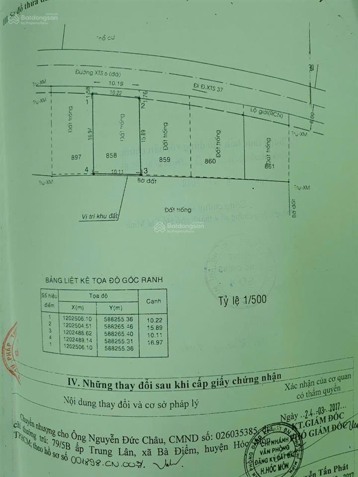 Bán đất có sẳn kho xts hm tdt 10*17m