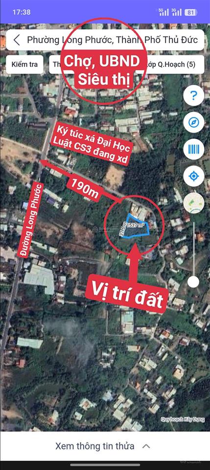 Bán 1.537,6m2 đất dân cư, có 200m2 thổ cư, ds9, cách đường lp 190m, chỉ 12,2tr/m2, p long phước q9