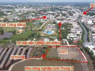 Bán miếng đất 658m2 thổ cư. giá 1tỷ580 mt view kênh thoáng mát tại phường an tịnh thị xã trảng bàng