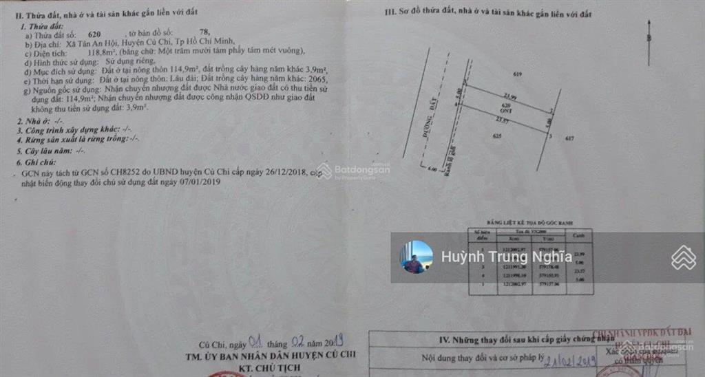 Chủ gửi bán gấp miếng đất 5x23m giá 860tr đường hà văn lao xã tân an hội ngay cầu vượt củ chi