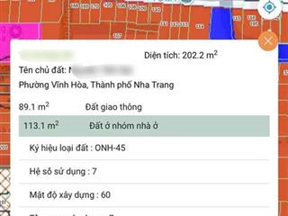 Đất 2 mặt tiền,đường hẻm nguyễn duy hiệu,vĩnh hoà,dt 113 m2,ngang 6,hướng nam giá 6,2 tỷ