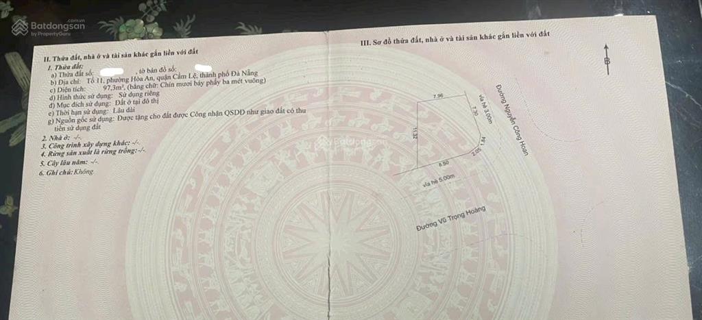 Chính chủ gửi bán lô góc 2 mt đường vũ trọng hoàng và nguyễn công hoan,đà nẵng.