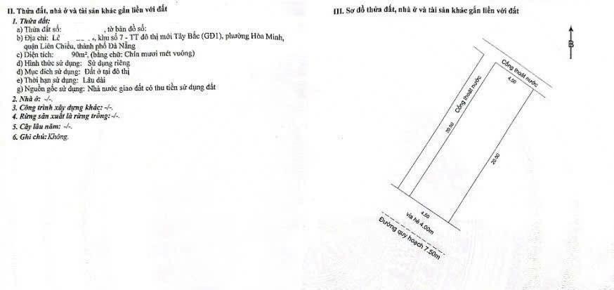 Cần bán lô đất mt( kẹp cống)đường trần quang long.đà nẵng
