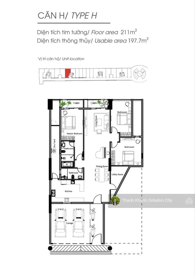 Bán căn skylinked villa 3pn+ 1, 2wc (198,2m2), giá bán 13.085tỷ. căn hộ xe hơi chạy lên tận nhà