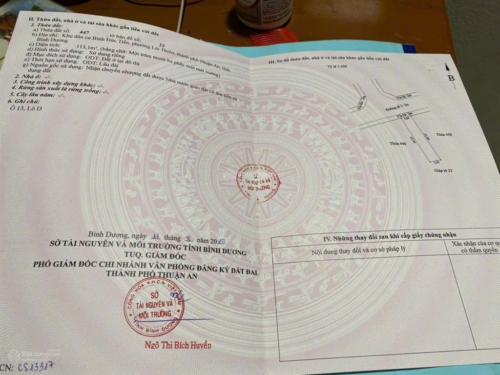 Bán đất nền dự án kdc bình đức tiến ngay chợ lái thiêu dtcn 113m2