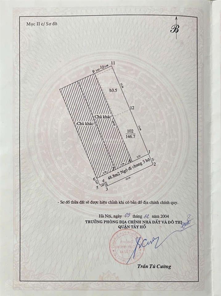 Chính chủ cần bán nhà ngõ 52 tô ngọc vân  p. quảng an  tây hồ  hn 146.7m2x3t, mt 5.51m, giá 55tỷ