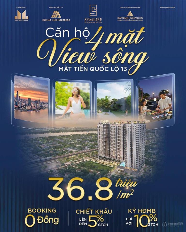 Mở bán đợt 1 căn hộ symlife thuận an ngay quốc lộ 13, chỉ 36.8tr/m2. thanh toán chỉ 21% nhận nhà