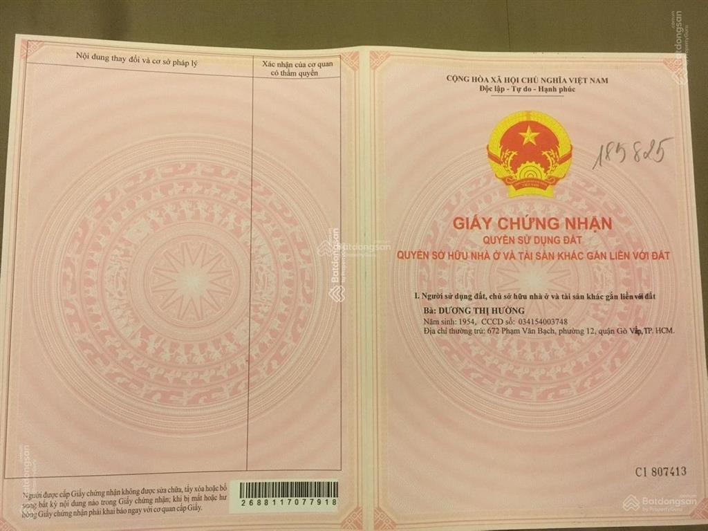 Chính chủ bán lô góc 2 mặt tiền 672 phạm văn bạch, p 12, gò vấp, giá 20,5 tỷ