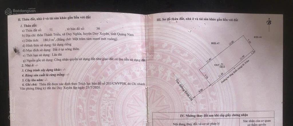 Bán đất tại dh6 duy nghĩa, duy xuyên, quảng nam, giá tốt 2,1 tỷ, 180m2