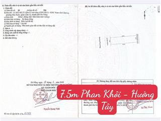Chính chủ bán đất đường 7,5m phan khôi  hòa xuân  đà nẵng , hướng tây,sạch đẹp, giá tốt nhất
