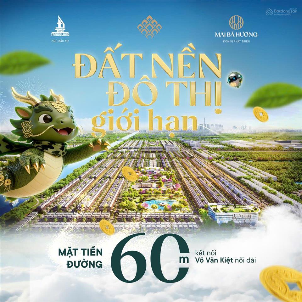 Đất nền da dragon eden (kdc mai bá hương) nằm mặt tiền đường lương hòa gần bình chánh lộ giới 60m