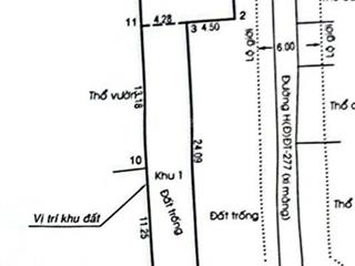Bán đất 188m2 sổ hồng riêng tại trịnh thị dối, đông thạnh, hóc môn, 3,5 tỷ vnd cách 30m ra chợ gấu