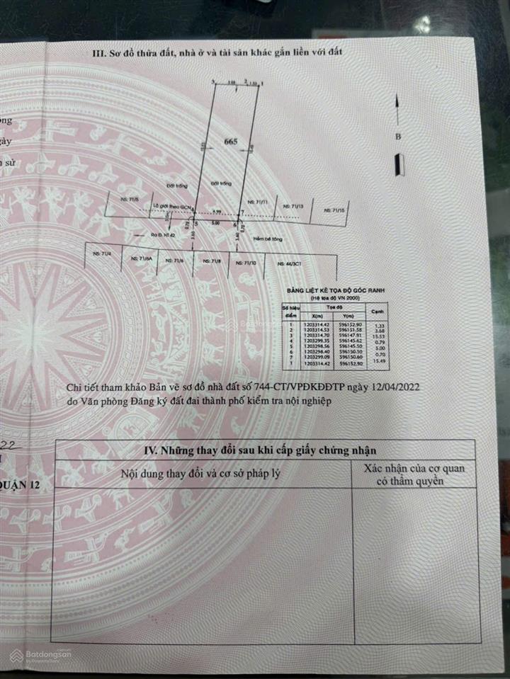 Bán đất 5m x 17m sổ hồng riêng , địa thế đẹp vip 1/ trần thị hè 30m, f tân thới hiệp,quận 12,