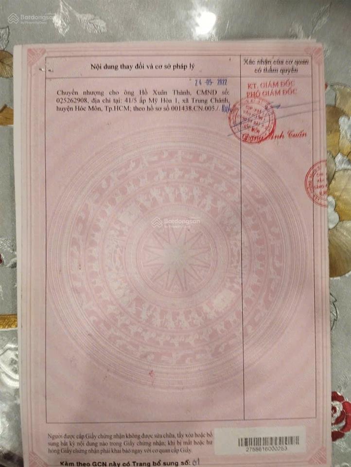 Bán 90m đất 5m x 18m sổ hồng riêng 1/tô ký, nguyễn ảnh thủ trung chánh, hóc môn, gần chợ ngã ba bầu