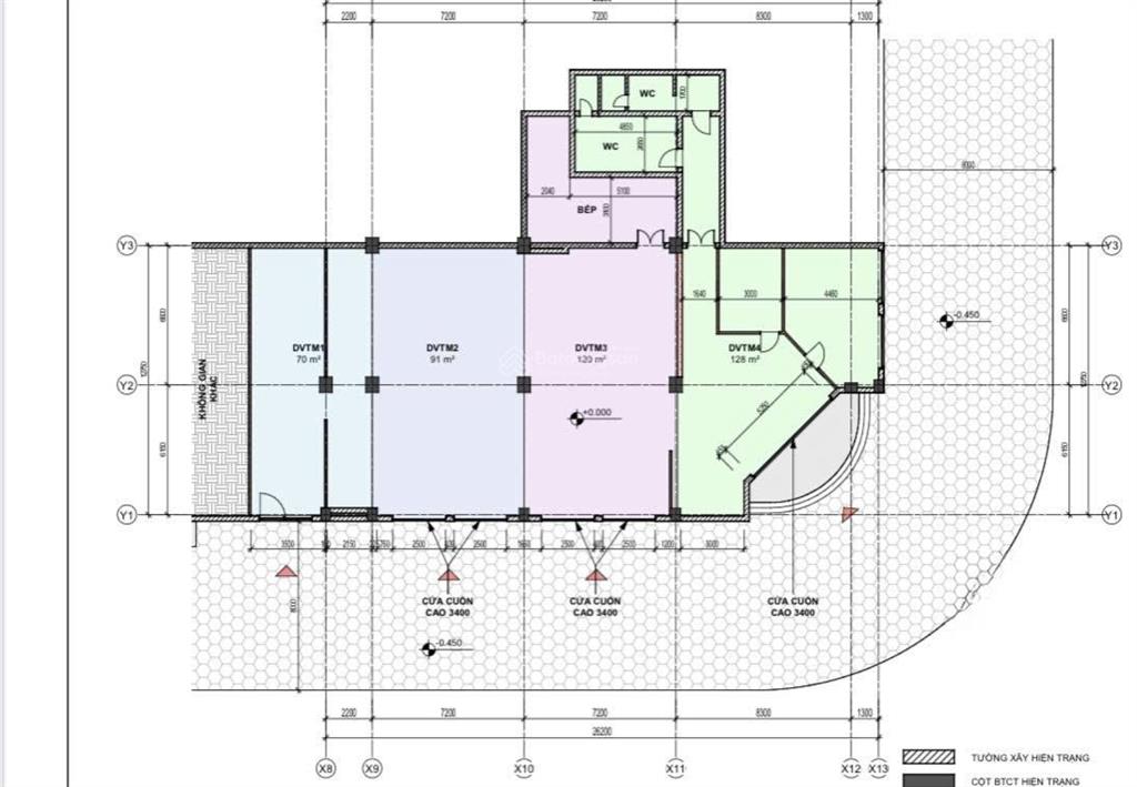 Cho thuê mặt bằng chân đế kđt việt hưng diện tích 200m2