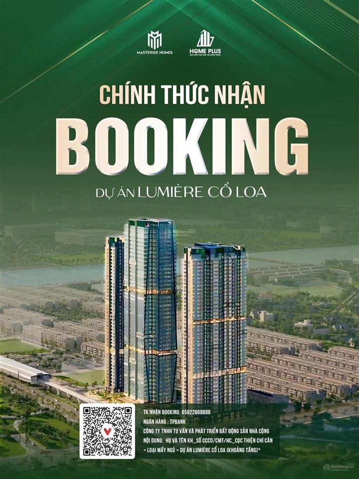 Chính thức nhận booking (có hoàn lại) lumière cổ loa từ 9x tr/m2. chiết khấu từ 9 17%