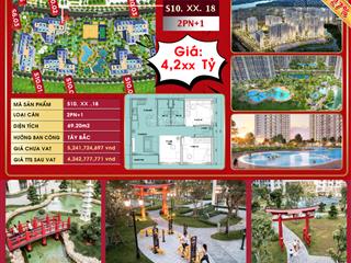 Căn góc 2pn2wc  69m2  ký mới chủ đầu tư. view trường học, hồ cákoi, vườn nhật...