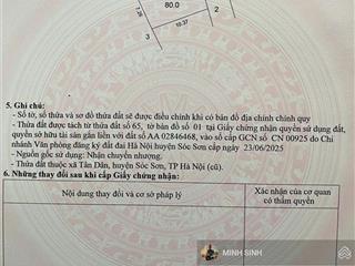 Chính chủ gửi bán mảnh đất tại xuân long, tân dân, sóc sơn dt 80m2