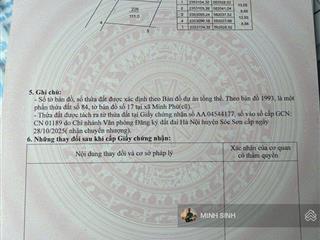 Bán lô đất trục chính phú cường, kim anh, hà nội diện tích 110m full thổ cư lô đất vuông vắn