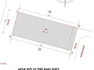 Chủ cần bán nhanh
87m2 đấu giá tổ 1 thị trấn sóc sơn  lô thường 2 mặt đường