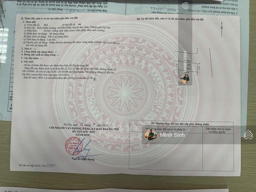 Hàng đẹp trục chính thôn hiền lương  xã hiền ninh cũ, xã nội bài  tp hà nội. 2 lô liền nhau