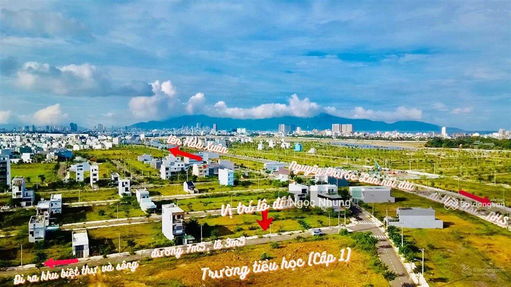 Lô đất biệt thự 260m2 ven sông khu đô thị nam hoà xuân giá chỉ 7,x tỷ