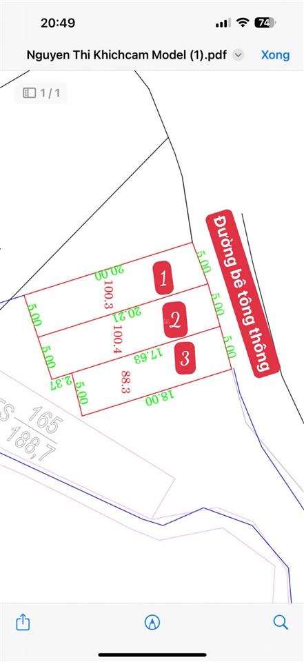 Cần bán lô đất s= 100,6m2 full thổ cư, sát khu công nghiệp, tiềm năng tăng giá tốt, pháp lý rõ ràng