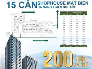 [200 triệu/ vị trí] mở bán shophouse mặt biển đà nẵng times square khối đế.  0905 042 ***