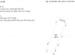 Bán 738.9m2 sổ đỏ chính chủ, đất sài sơn, quốc oai, giá 14tr/m2 0382 276 ***