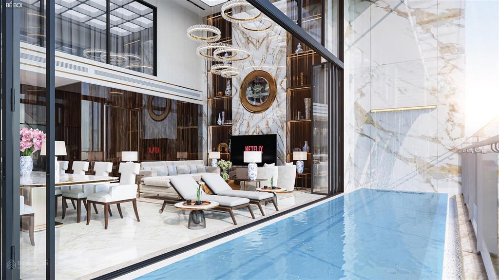 Bán căn 3 ngủ sky villas thông tầng có bể bơi giá 145tr/m2, full nội thất cao cấp.  tư vấn