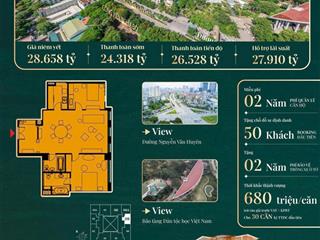 Chuyển nhượng căn hộ 2 phòng ngủ cuối tại hà nội signature, tầng 2708 diện tích 113m2 giá ưu đãi.