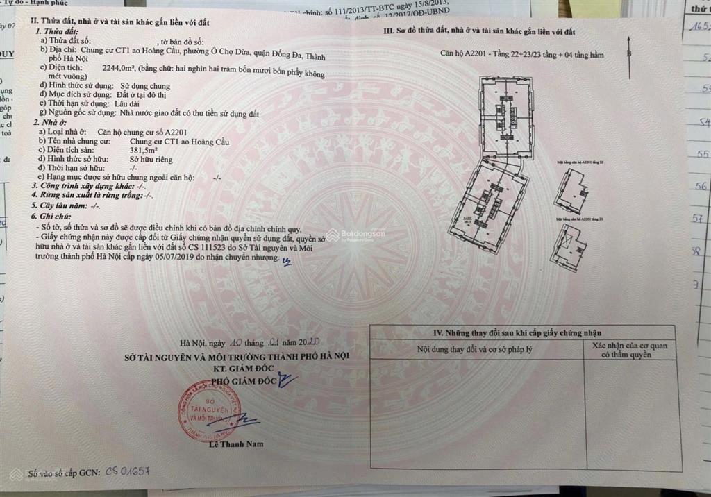 Penthouse thông tầng 22  23 d. le pont dor hoàng cầu 378m2 view hồ, giá chỉ 131tr/m2 sổ đỏ lâu dài