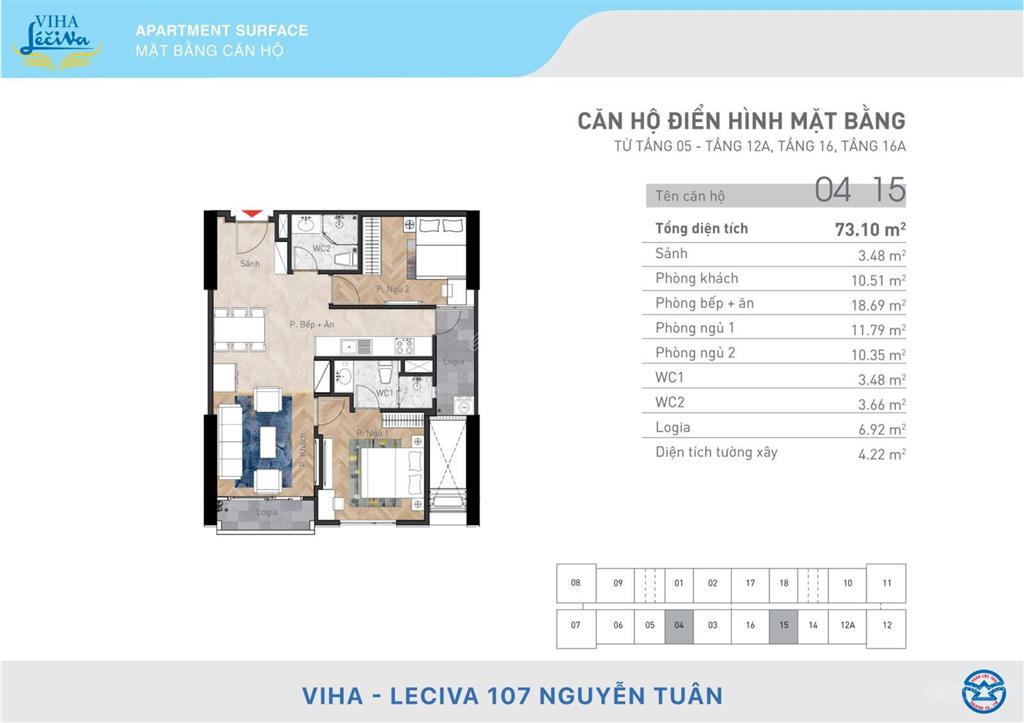 Bán căn 72,11m2 ngoại giao 2 phòng ngủ 1914 tại dự án viha leciva 107 nguyễn tuân 0977 917 ***