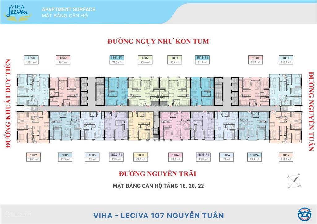 Bán căn 72,11m2 ngoại giao 2 phòng ngủ 1914 tại dự án viha leciva 107 nguyễn tuân 0977 917 ***