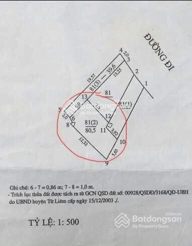 Bán đất 80.5m2 đất vuông vắn đẹp, đi 5m ô tô đỗ cửa tại đình thôn mỹ đình, hà nội