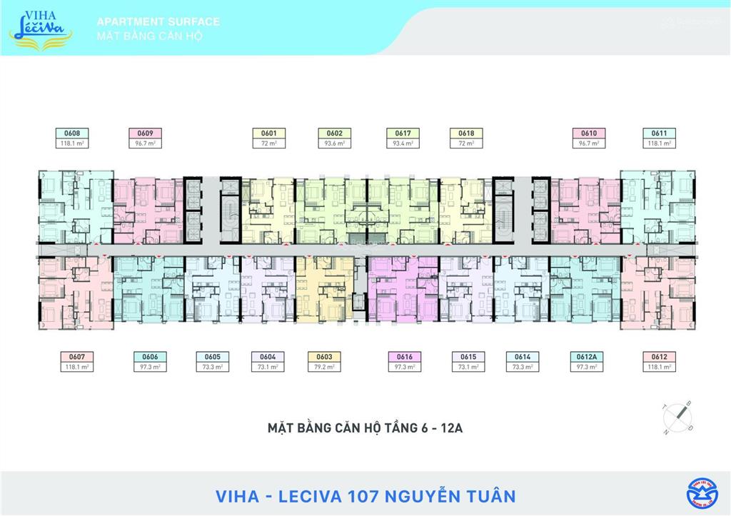 Bán căn số 1210 chung cư viha leciva 107 nguyễn tuân, 96.7m2 view trực tiếp đường nguyễn tuân