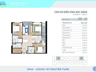 Bán căn số 1210 chung cư viha leciva 107 nguyễn tuân, 96.7m2 view trực tiếp đường nguyễn tuân