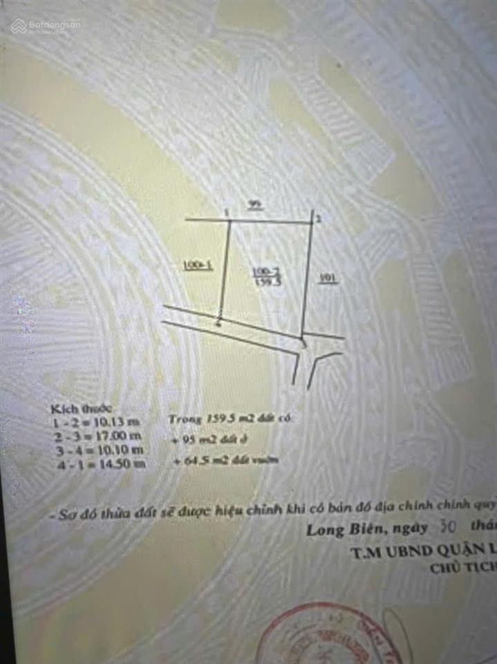 Bán đất tặng nhà 159,8m2 ngọc thụy, view công viên mặt tiền 10,1m, giá chỉ 300tr/m2