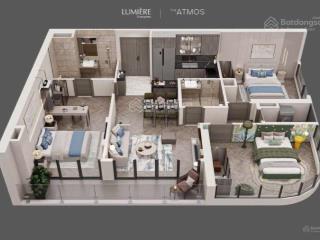 Căn 3n kính cong 100m2 lumiere springbay vip nhất ocp2,vốn ban đầu 1, 7 tỷ, giảm 18,3%, lsuat 0%,