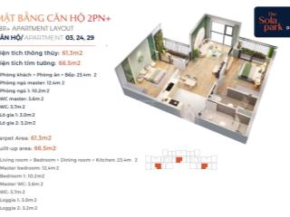 Bán căn 2 ngủ g5 phân khu the sola park chênh thấp nhất thị trường, tầng 21 siêu đẹp