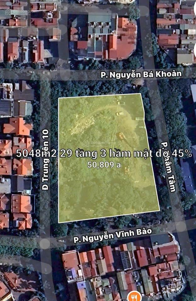 Bán lô đất cn1 mặt phố nguyễn vĩnh bảo và phố nguyễn bá khoản 50,809m2 , gpxd 33 tầng ,mt 280m