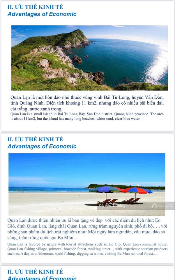 Chuyển nhượng hòn đảo xã quan lạn, vân đồn, quảng ninh