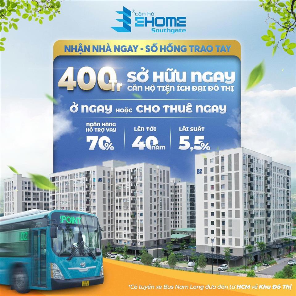 Sở hữu căn hộ ehome southgate chỉ với 400tr vốn tự có