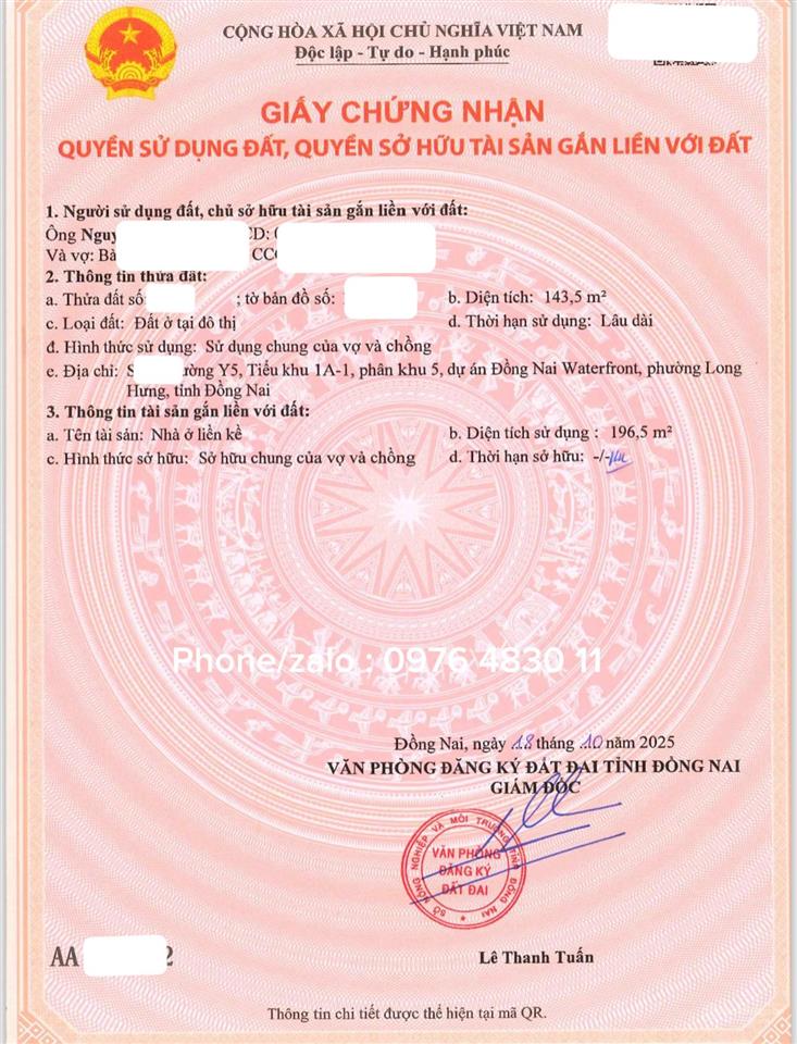 Nhà phố izumi gd1. diện tích 117m2 ( 6x19,5 ). sổ hồng sẵn sang tên.  0976 483 ***