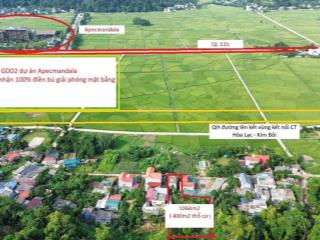 View đẹp mê mẩn 1064m2 ngay khu du lịch suối khoáng thị trấn bo kim bôi hòa bình cần bán gấp