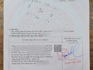 Bán 141m2 đất thổ cư thôn 7 phú cát, cách quốc lộ 21a chỉ đúng 300m giá cực rẻ