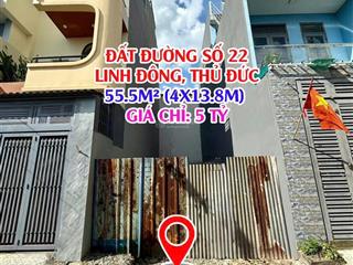 Bán lô đất đẹp ngay đ. số 22, p. linh đông, thủ đức, 5.15tỷ còn tl