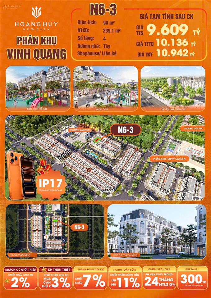 Sở hữu liền kề n63 vinh quang, hoàng huy new city. giá chỉ 9,6 tỷ. hotline 0869 150 *** + zalo